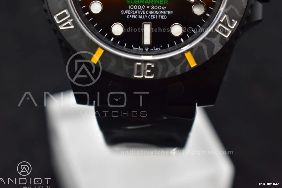 Yellow Popular Black VSF Dial DIW Edition 476 VS DLC on Submariner 1:1 Best DLC Bracelet 1225